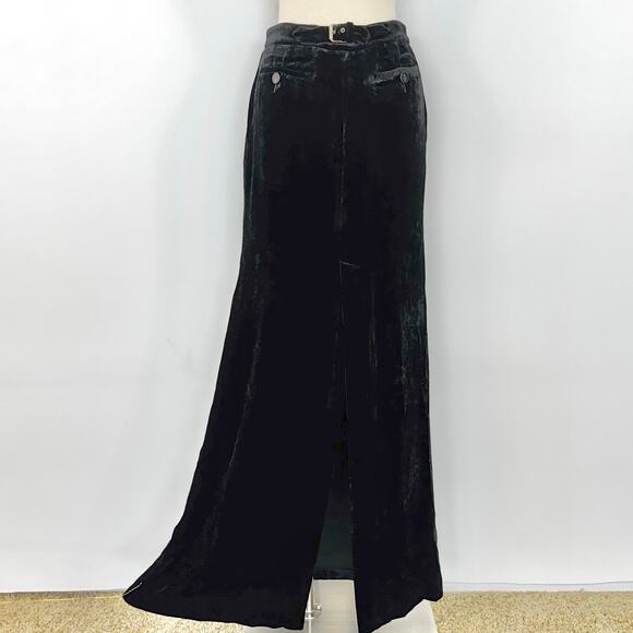 Emilio Pucci Velvet Maxi Skirt High Back Slit Black IT40 US6 NWT Made in Italy - Picture 5 of 13